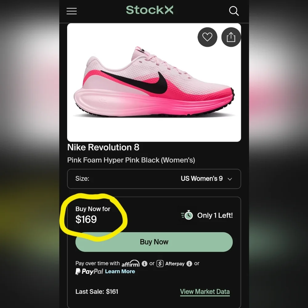 **LIKE NEW** Nike Revolution 8 Sz 9 Pink Foam Hyper Pink Running Walking Shoe - Picture 10 of 11